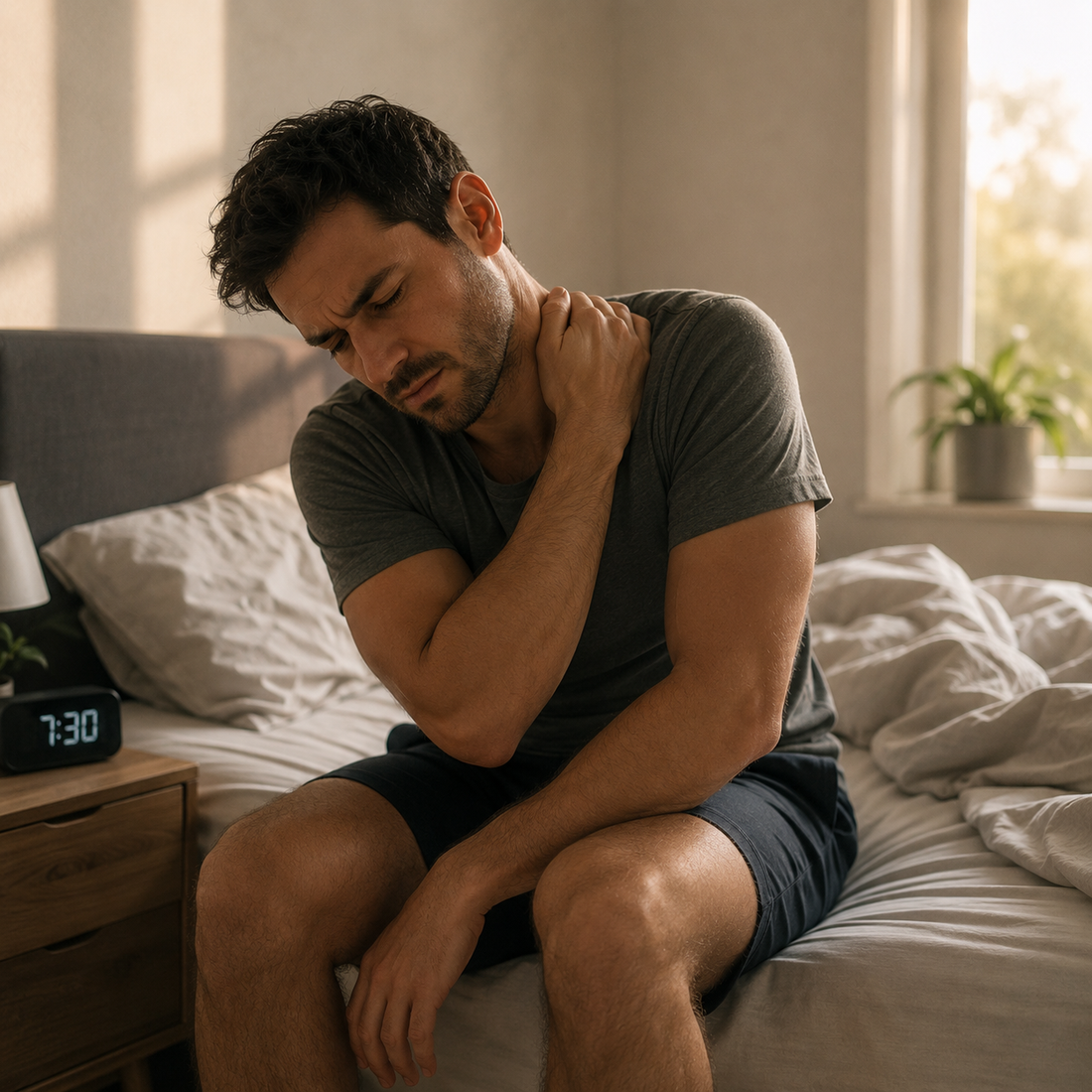 Man having his tension in the neck